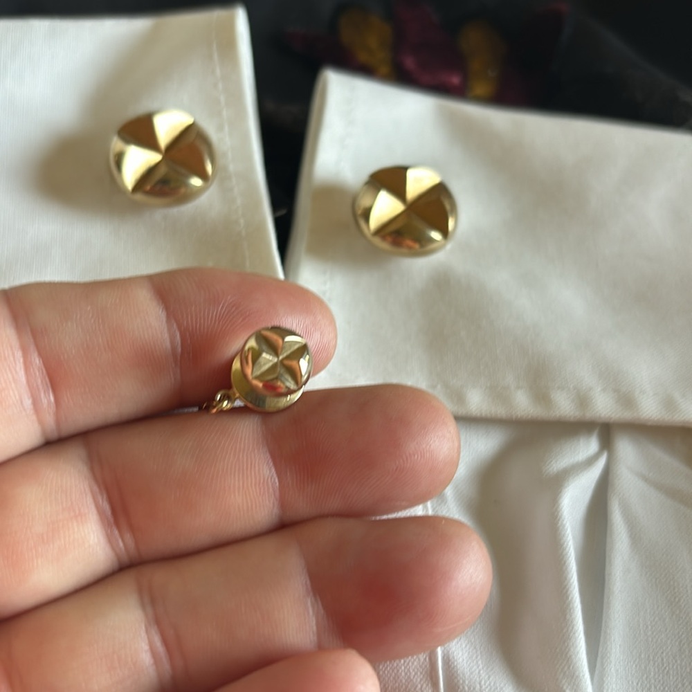 Vintage Marked Solid Brass Round Star Center Bull… - image 2